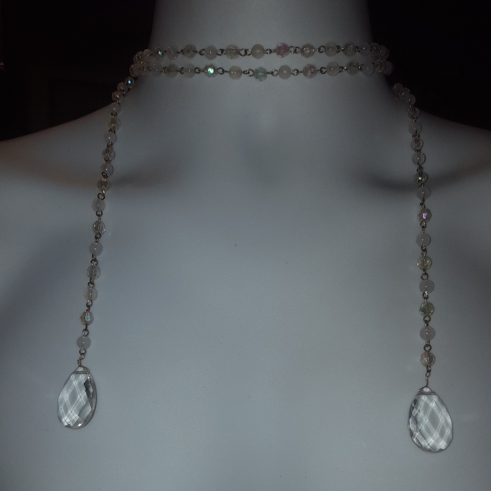 COPY - NW 48in Teardrop fax acrylic  Chandelier Clear jewelry many uses